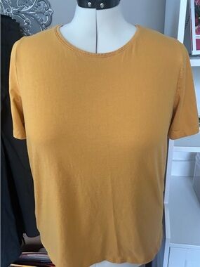 CJ Banks Mustard Short-Sleeve Crewneck Tee